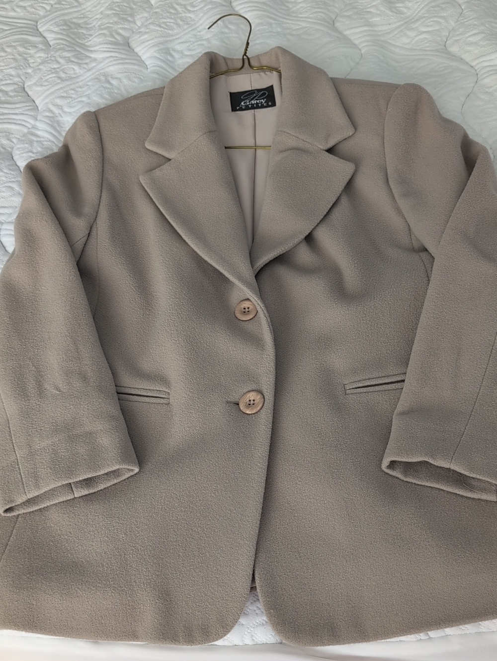 Garey petites Women's Taupe Button-Front Blazer Jacket